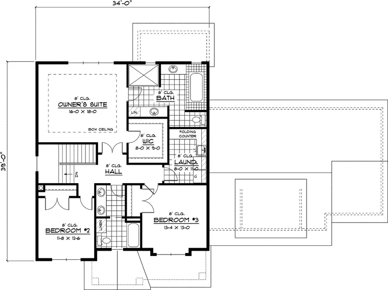 Bungalow House Plan Second Floor - Oldani Traditional Home 091D-0397 - Shop House Plans and More