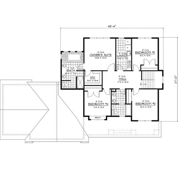 Colonial House Plan Second Floor - Whatley Craftsman Home 091D-0399 - Shop House Plans and More