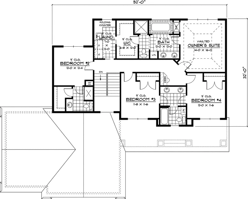 Craftsman House Plan Second Floor - Susanview Colonial Farmhouse 091D-0400 - Shop House Plans and More