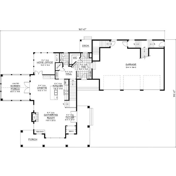 Southern House Plan First Floor - Newburyfarm Country Farmhouse 091D-0406 - Shop House Plans and More