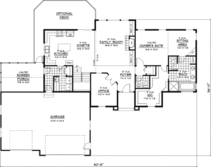 Craftsman House Plan First Floor - Uxbridge Luxury Ranch Home 091D-0407 - Shop House Plans and More