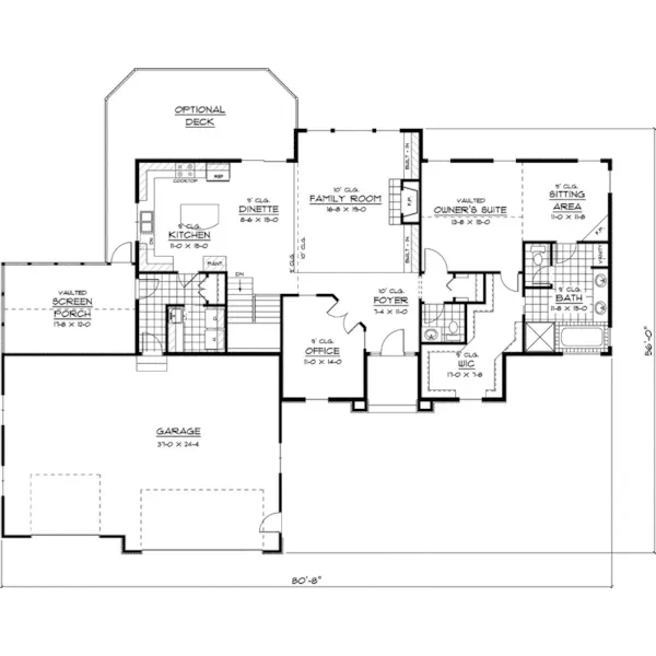 Craftsman House Plan First Floor - Uxbridge Luxury Ranch Home 091D-0407 - Shop House Plans and More