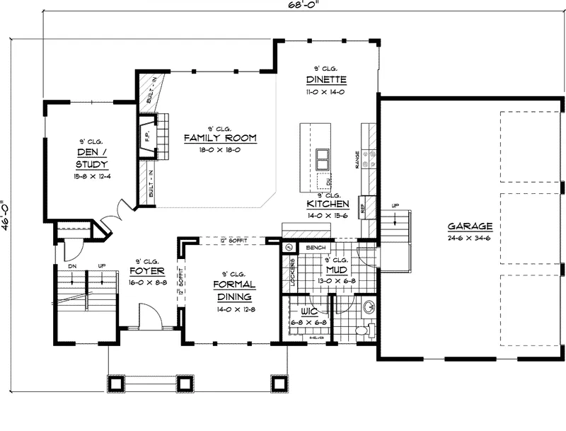 Country House Plan First Floor - Laddonia Country Craftsman Home 091D-0408 - Shop House Plans and More