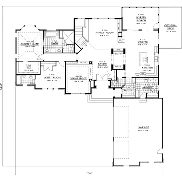 Country French House Plan First Floor - Dogwood Meadow Tudor Ranch Home 091D-0411 - Search House Plans and More