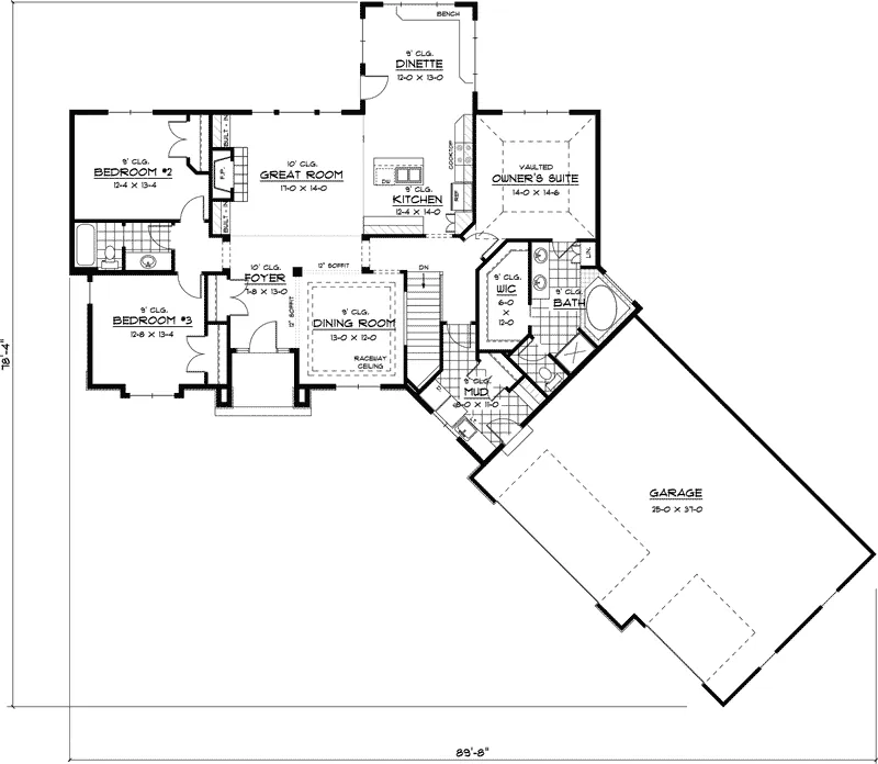 Country House Plan First Floor - Foxton Cove Craftsman Home 091D-0414 - Search House Plans and More