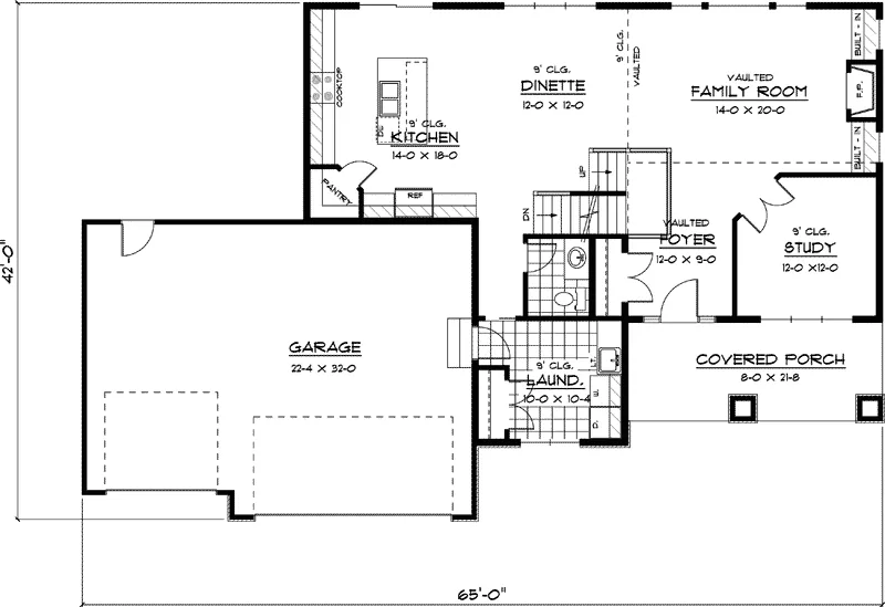 Colonial House Plan First Floor - Falmouth Point Colonial Home 091D-0415 - Search House Plans and More