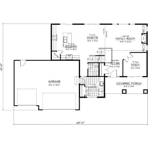 Traditional House Plan First Floor - Falmouth Point Colonial Home 091D-0415 - Search House Plans and More