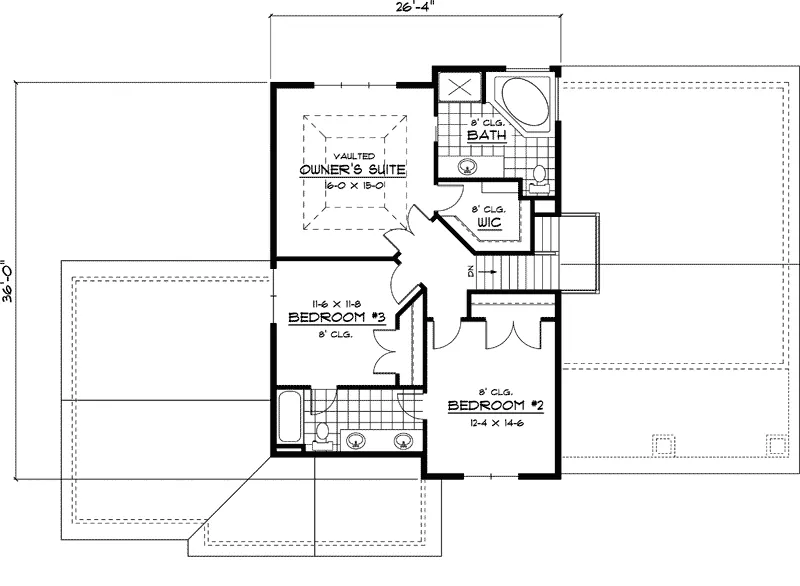 Colonial House Plan Second Floor - Falmouth Point Colonial Home 091D-0415 - Search House Plans and More