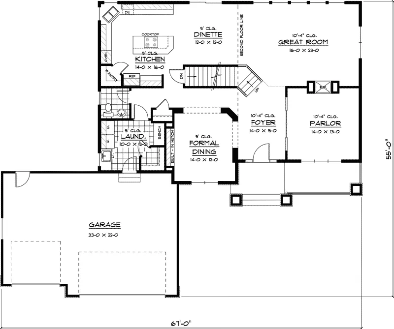 Shingle House Plan First Floor - Camelot Country Home 091D-0419 - Search House Plans and More