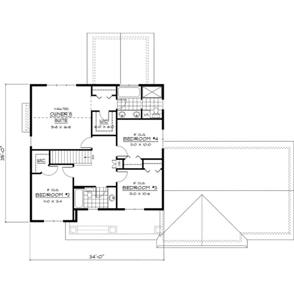 Craftsman House Plan Second Floor - Surrey Lane Colonial Home 091D-0420 - Shop House Plans and More