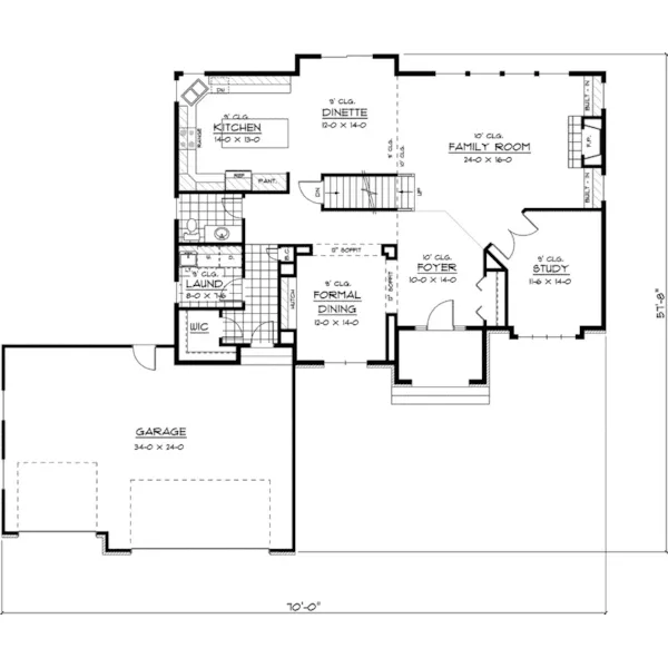 Sunbelt House Plan First Floor - Miramar Southwestern Home 091D-0422 - Shop House Plans and More