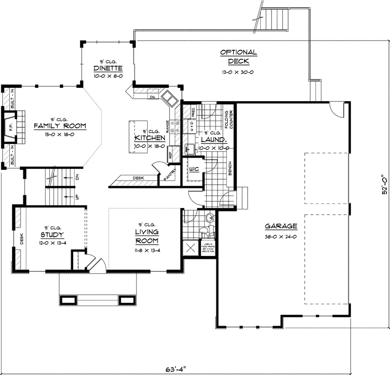 Traditional House Plan First Floor - Cheshire Creek Country Home 091D-0423 - Search House Plans and More