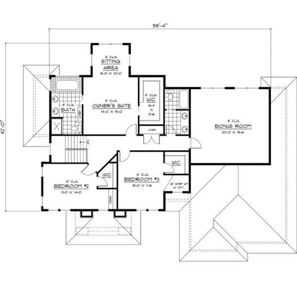 Contemporary House Plan Second Floor - Cheshire Creek Country Home 091D-0423 - Search House Plans and More