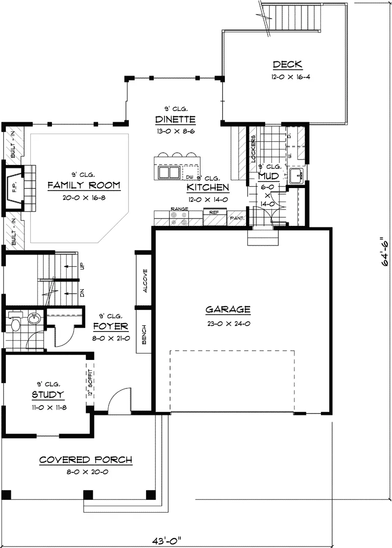 Traditional House Plan First Floor - Belgian Trail Bungalow Home 091D-0424 - Search House Plans and More