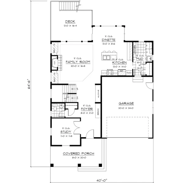 Shingle House Plan First Floor - Tyrelle Falls Craftsman Home 091D-0425 - Shop House Plans and More