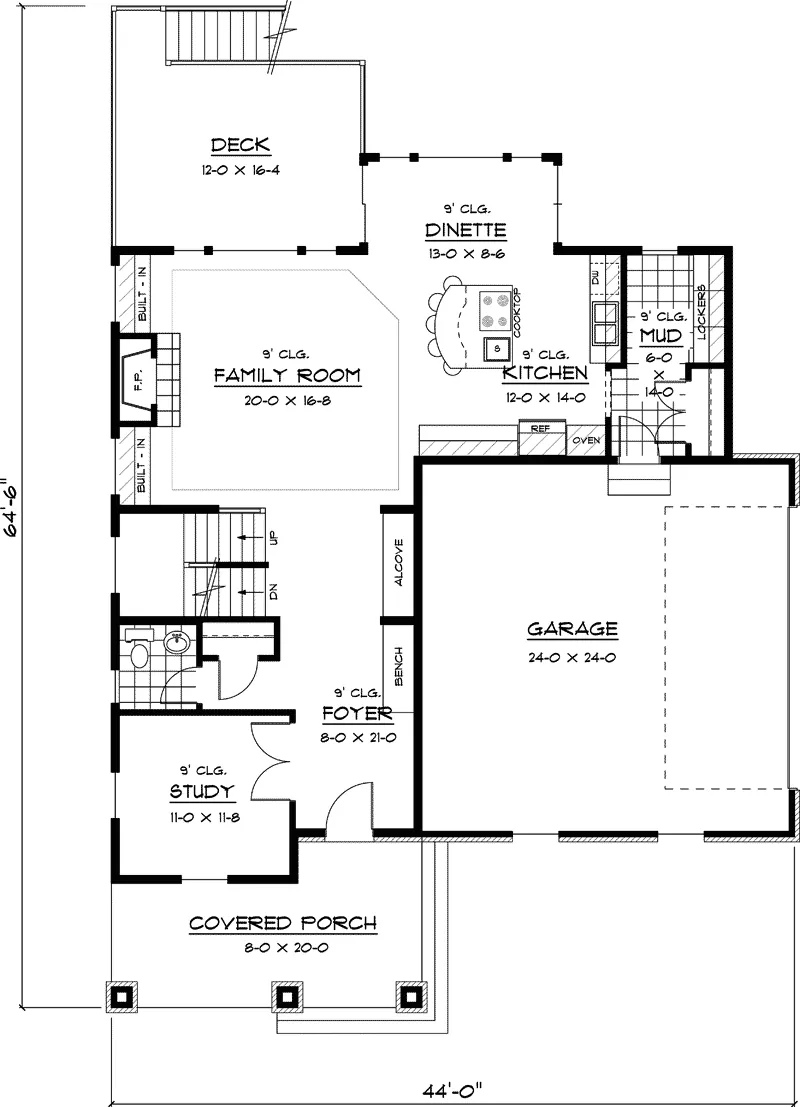 Arts & Crafts House Plan First Floor - Bellstone Arts And Crafts Home 091D-0428 - Search House Plans and More