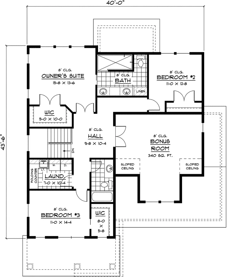 Arts & Crafts House Plan Second Floor - Bellstone Arts And Crafts Home 091D-0428 - Search House Plans and More