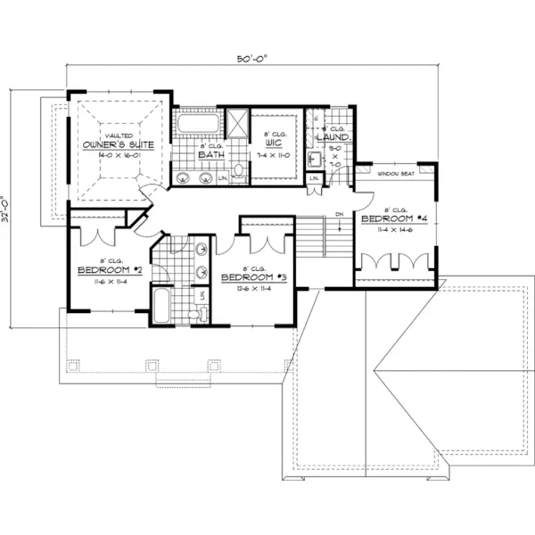 Shingle House Plan Second Floor - Kodiak Point Craftsman Home 091D-0429 - Search House Plans and More