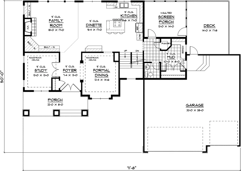 Arts & Crafts House Plan First Floor - Addison Peak Craftsman Home 091D-0432 - Search House Plans and More