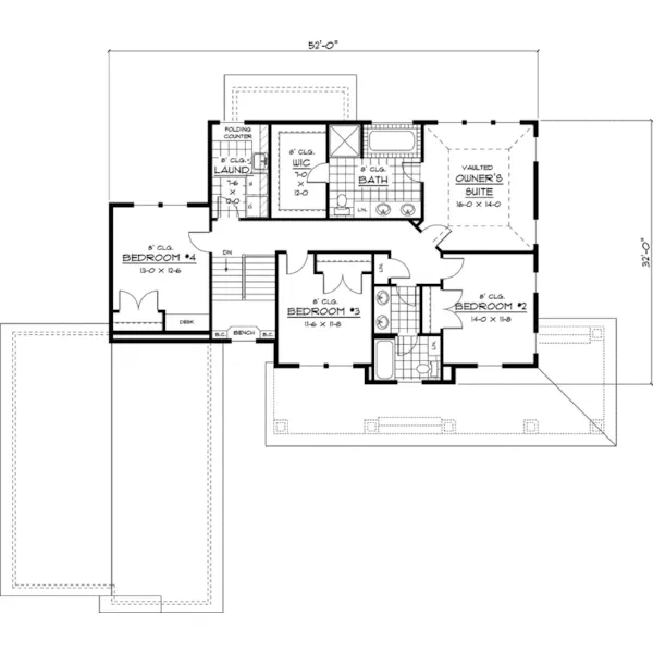 Shingle House Plan Second Floor - Amberley Country Home 091D-0433 - Search House Plans and More