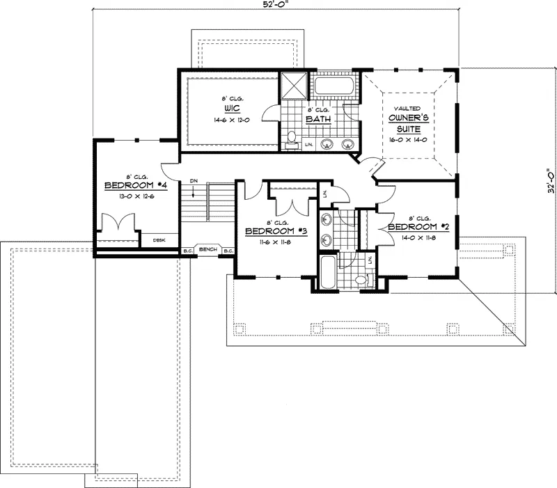 Traditional House Plan Second Floor - Coburn Craftsman Home 091D-0434 - Search House Plans and More