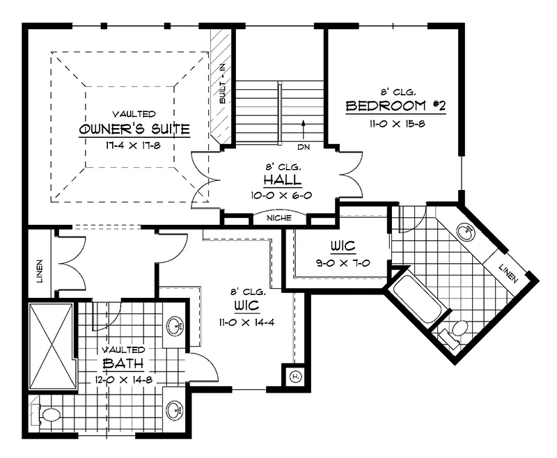 Colonial House Plan Second Floor - Olivaire Arts And Crafts Home 091D-0436 - Shop House Plans and More