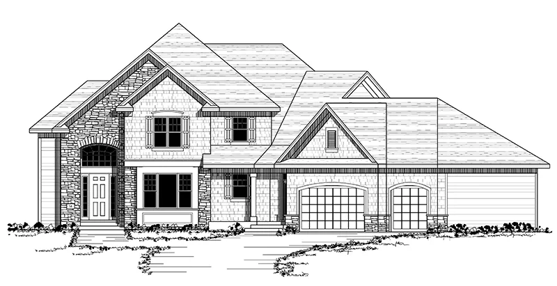 Craftsman House Plan Front Elevation - Olivaire Arts And Crafts Home 091D-0436 - Shop House Plans and More