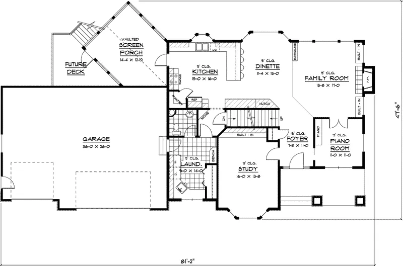 Country House Plan First Floor - Maya Park Traditional Home 091D-0437 - Shop House Plans and More