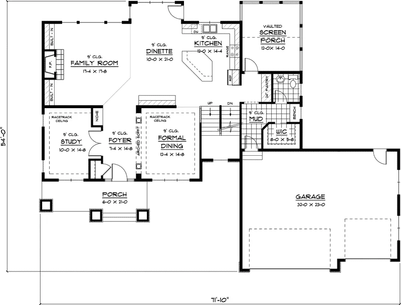 Craftsman House Plan First Floor - Gibraltar Craftsman Home 091D-0438 - Search House Plans and More