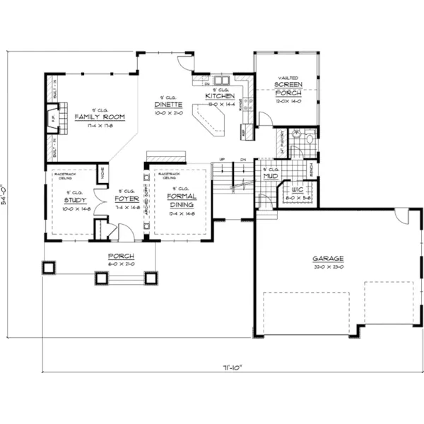 Craftsman House Plan First Floor - Gibraltar Craftsman Home 091D-0438 - Search House Plans and More