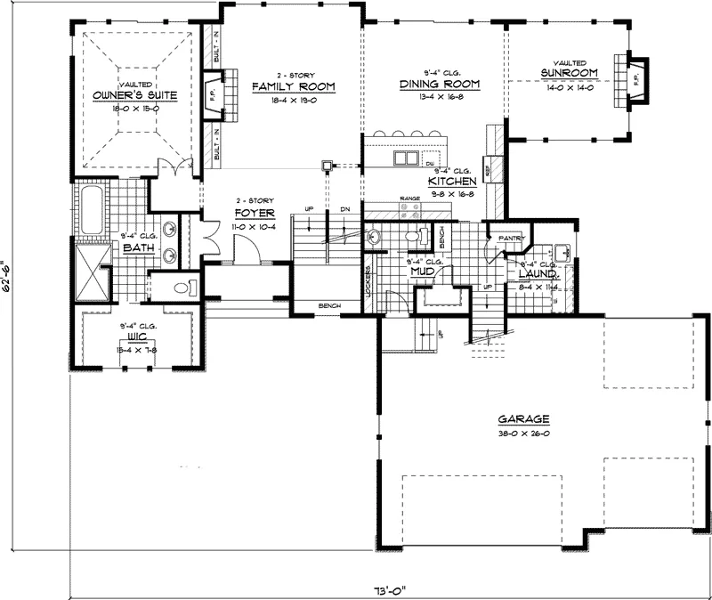 Traditional House Plan First Floor - Mickley Rustic Craftsman Home 091D-0439 - Shop House Plans and More