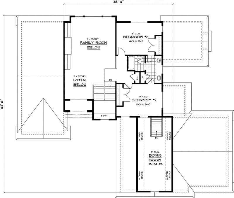 Tudor House Plan Second Floor - Mickley Rustic Craftsman Home 091D-0439 - Shop House Plans and More
