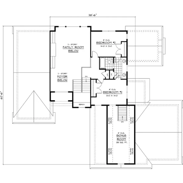 Tudor House Plan Second Floor - Mickley Rustic Craftsman Home 091D-0439 - Shop House Plans and More