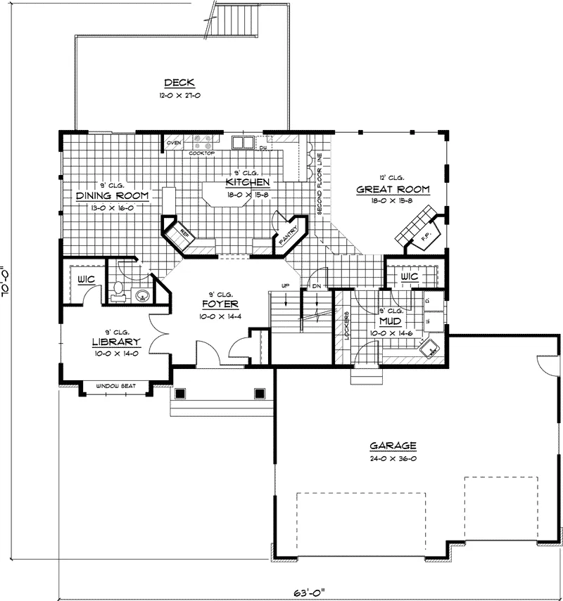 Traditional House Plan First Floor - McGuire Traditional Home 091D-0441 - Shop House Plans and More