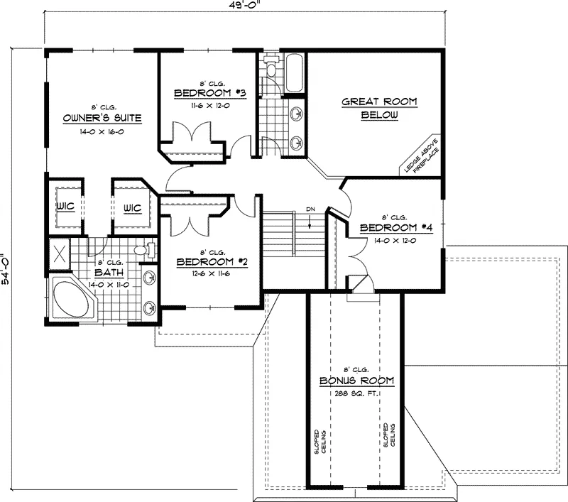 Traditional House Plan Second Floor - McGuire Traditional Home 091D-0441 - Shop House Plans and More