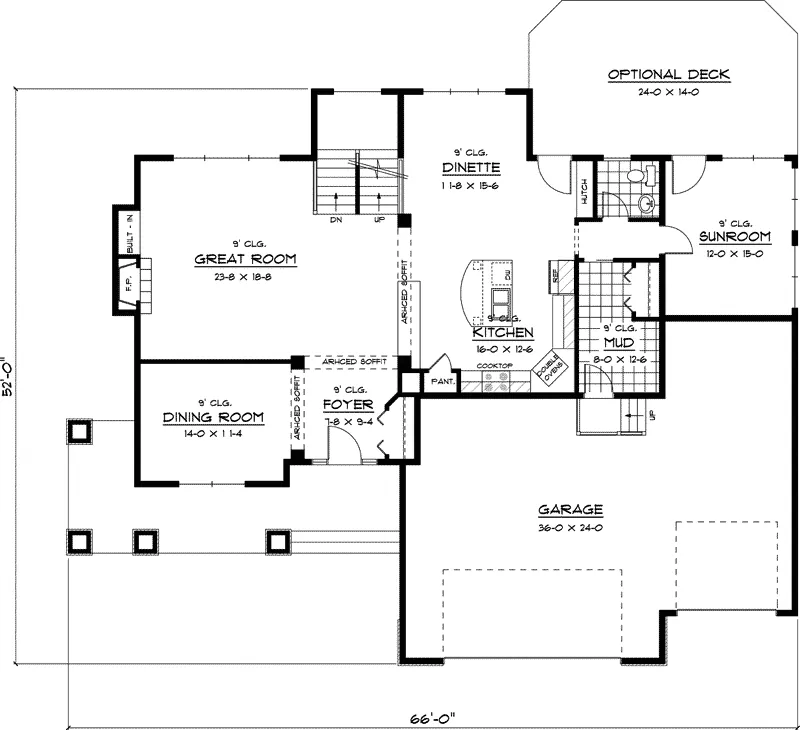 Colonial House Plan First Floor - Stavelot Craftsman Home 091D-0442 - Shop House Plans and More