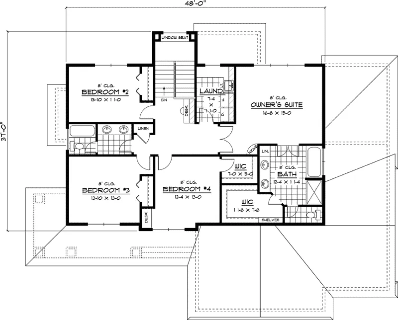 Colonial House Plan Second Floor - Stavelot Craftsman Home 091D-0442 - Shop House Plans and More