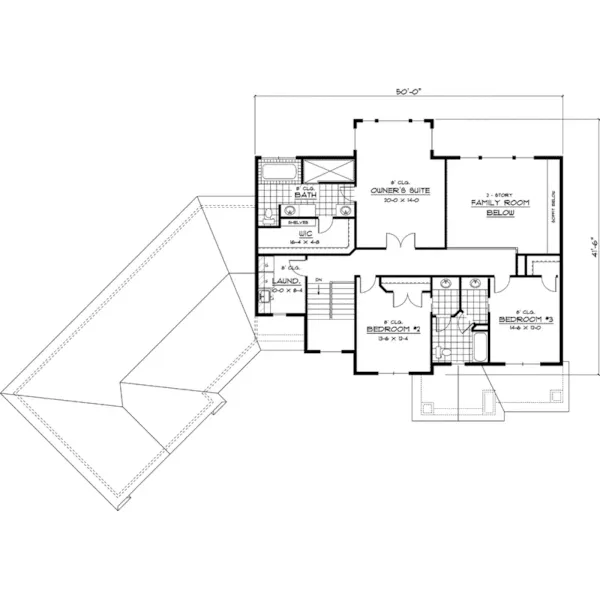 Tudor House Plan Second Floor - Esmond Manor Craftsman Home 091D-0443 - Search House Plans and More