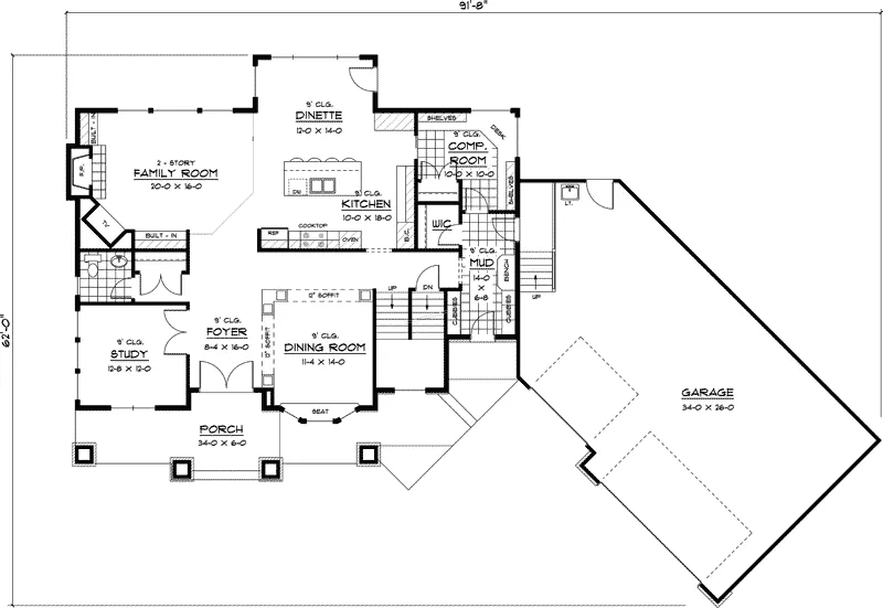 Traditional House Plan First Floor - Solferino Luxury Home 091D-0444 - Shop House Plans and More