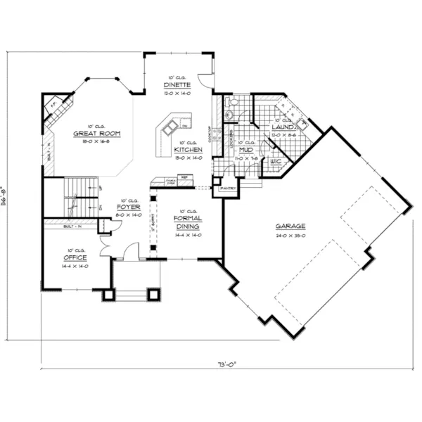 Country House Plan First Floor - Mulhouse Prairie Style Home 091D-0445 - Shop House Plans and More