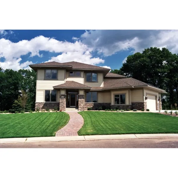 Traditional Prairie Style Two-Story Home With Substantial Front Porch 