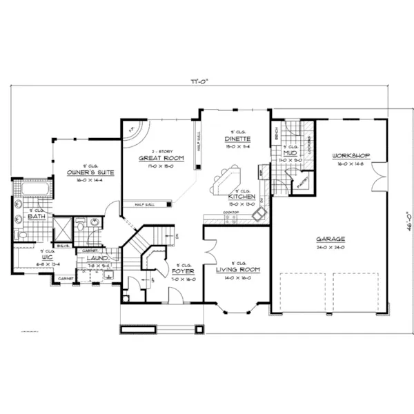 Craftsman House Plan First Floor - Frontenac Park Luxury Home 091D-0446 - Search House Plans and More