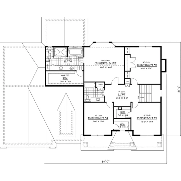 Traditional House Plan Second Floor - Gilette Creek Craftsman Home 091D-0454 - Search House Plans and More