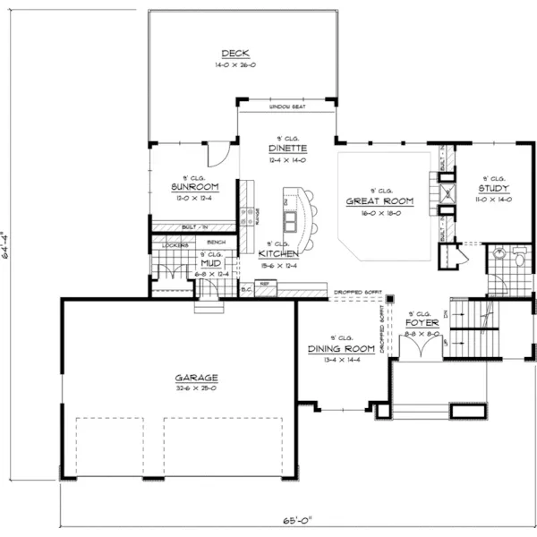 Traditional House Plan First Floor - Ballina English Cottage Home 091D-0456 - Search House Plans and More