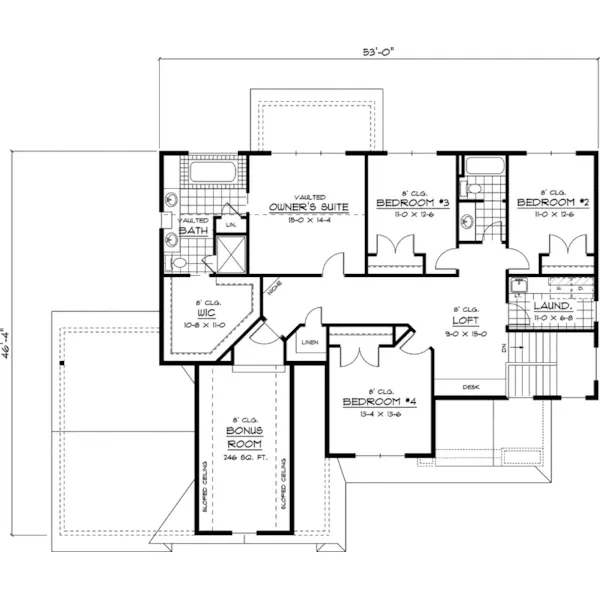 Traditional House Plan Second Floor - Ballina English Cottage Home 091D-0456 - Search House Plans and More