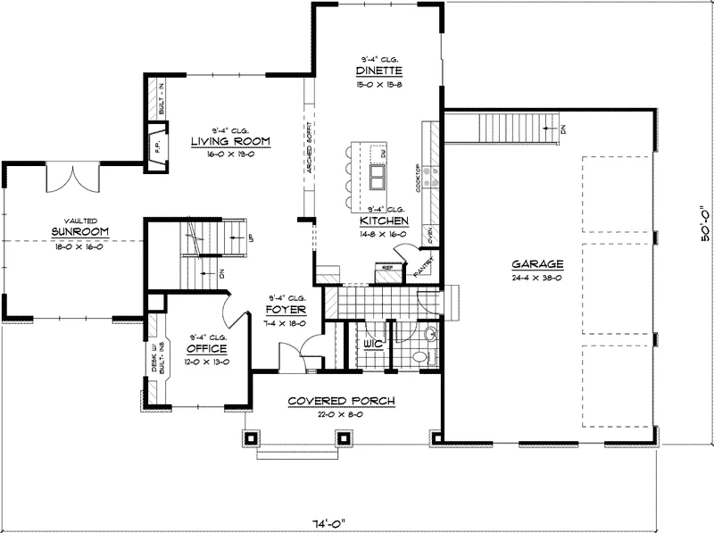 Country House Plan First Floor - Seaton Point Craftsman Home 091D-0457 - Shop House Plans and More