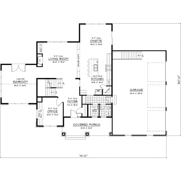 Craftsman House Plan First Floor - Seaton Point Craftsman Home 091D-0457 - Shop House Plans and More