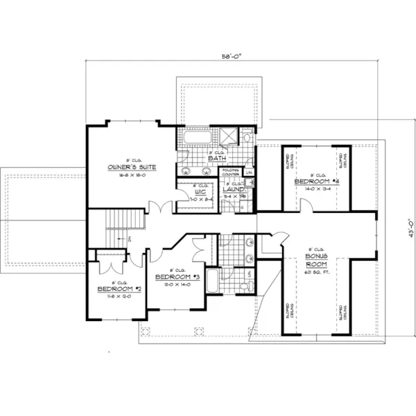 Craftsman House Plan Second Floor - Seaton Point Craftsman Home 091D-0457 - Shop House Plans and More