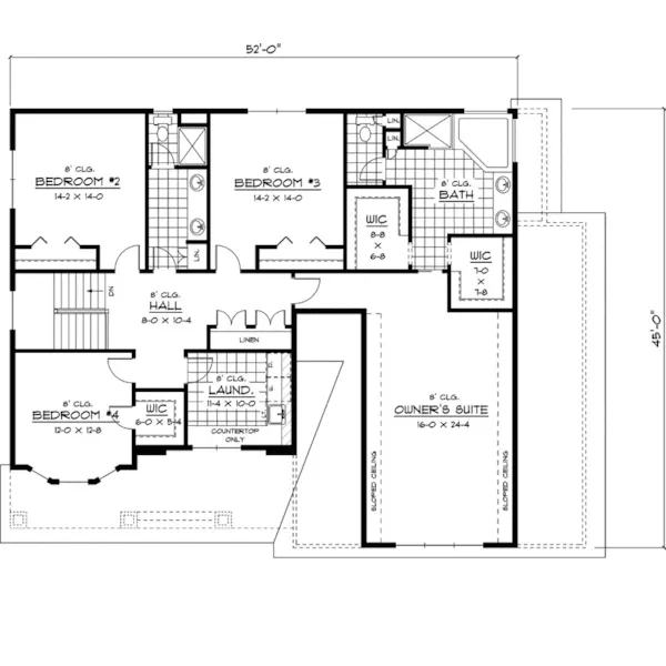 Arts & Crafts House Plan Second Floor - Cottagemill Victorian Home 091D-0458 - Search House Plans and More