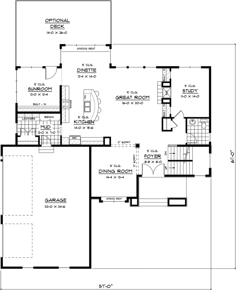 Craftsman House Plan First Floor - Chilton Way Craftsman Home 091D-0461 - Search House Plans and More